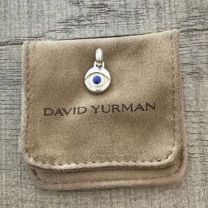 David Yurman Silver Charm with Deep Blue Accent